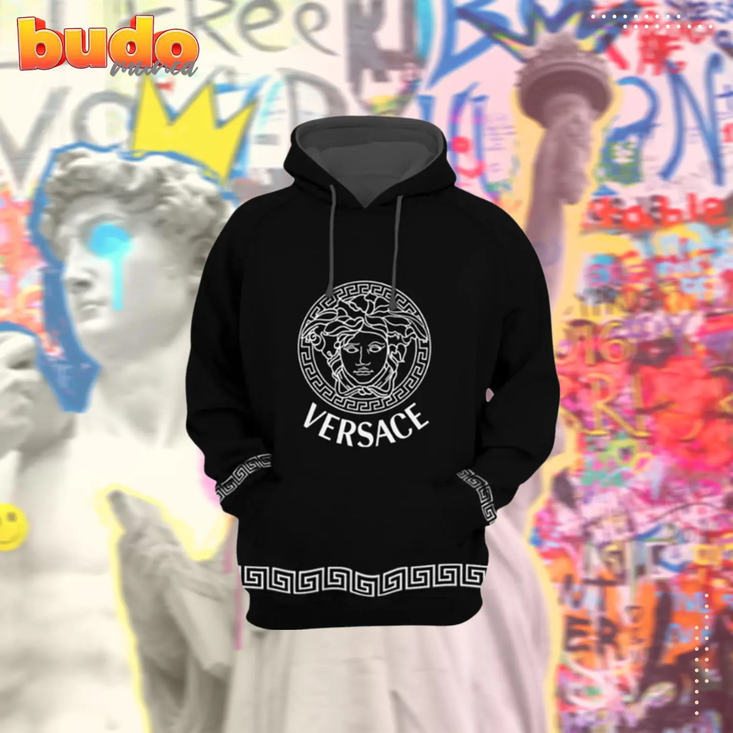 Gianni versace white black unisex hoodie for men women luxury brand clothing clothes outfit - hot new